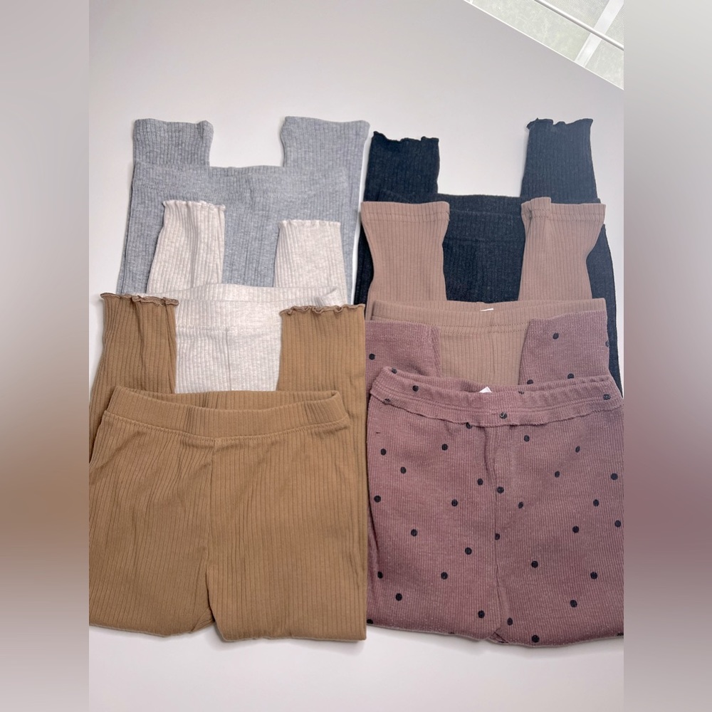Little girls bundle of ribbed leggings. 3T.